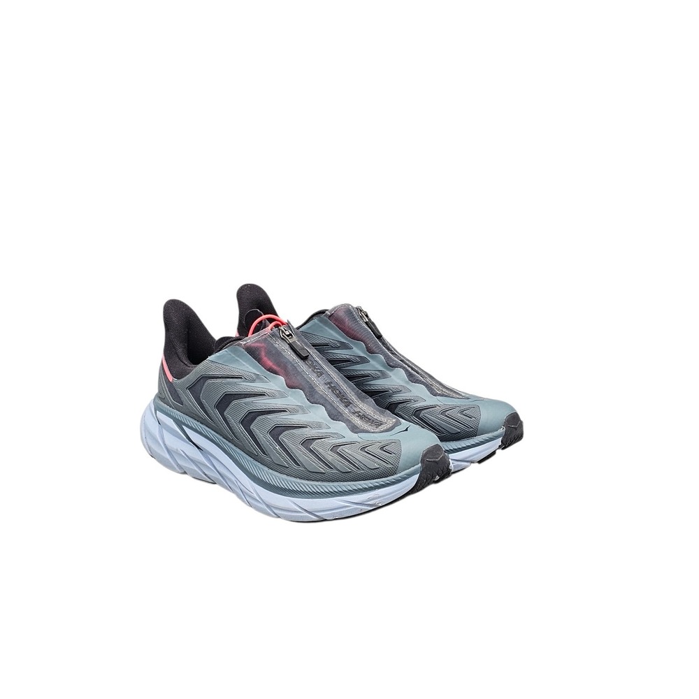 HOKA Men's Size 7.5 EUC Project Clifton Blue Pull Cord / Zip Up Running Sneakers